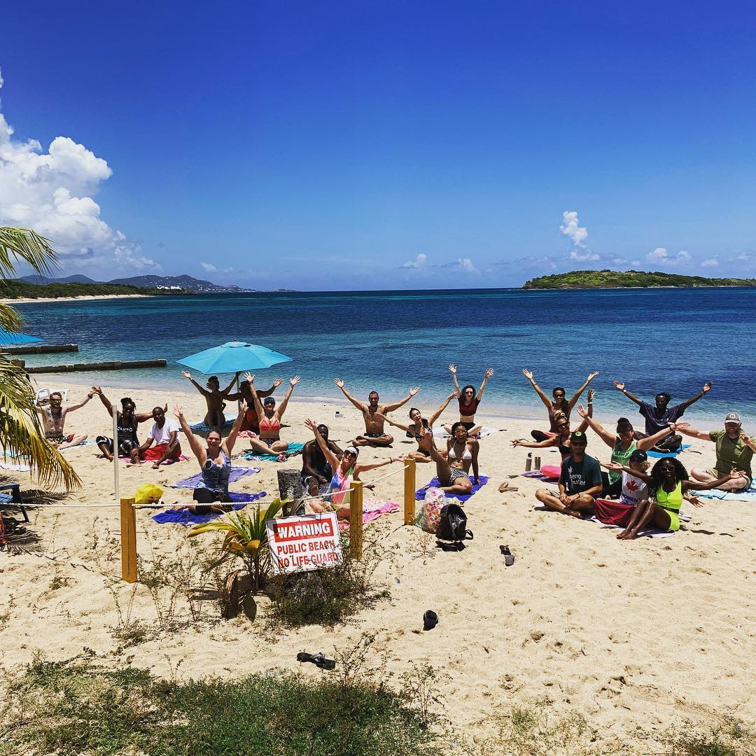 CBD yoga on the beach